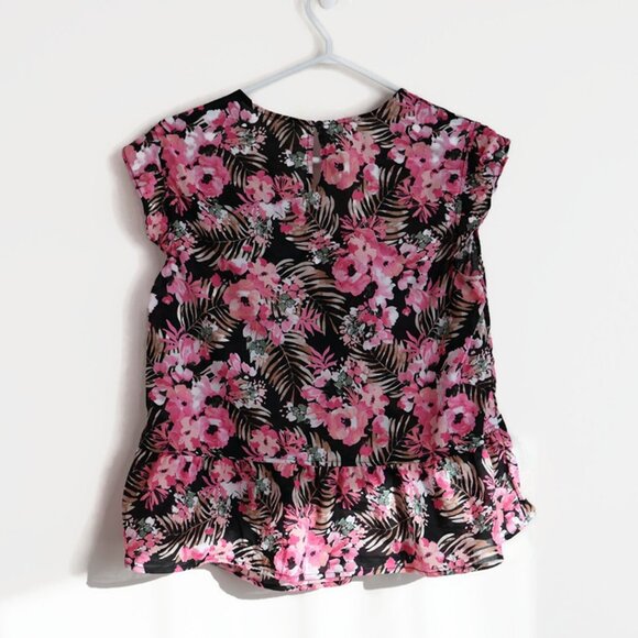 Size M - Northern Reflections - Peplum Sleeveless Top -  Floral - Picture 3 of 14